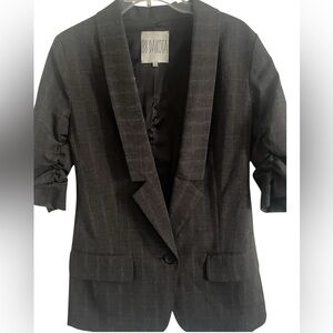 BB DAKOTA Blazer Ruched Sleeves Plaid Size Large